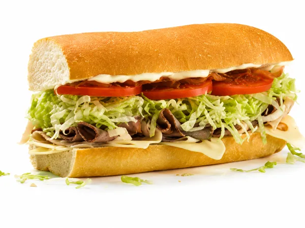 Jersey Mike's Club Supreme sub with roast beef, turkey, swiss, applewood smoked bacon and mayo