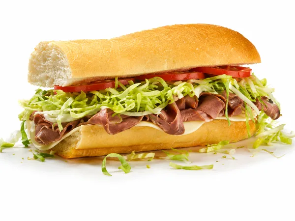 Jersey Mike's Roast Beef and Provolone sub, all-natural oven roasted top round