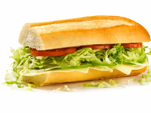 Jersey Mike's Veggie sub with swiss, provolone and green peppers